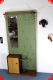 Vintage fifties green oat rack with umbrella stand and mirror