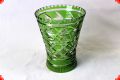 Vase 1930's crystal green