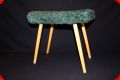 Green fuzzy stool fifties rectangular