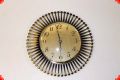 50's wall clock, brass and electronic clockwork