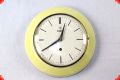 Wall clock 50's, kitchen clock ceramics, yellow/white