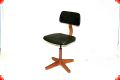 Office chair 50's adjustable in height with green seat