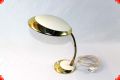 Lamp fifties design, bureau lamp in wit met goud