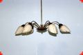 Lamp fifties, hanglamp in Italiaanse stijl met zes kelkjes, design topper